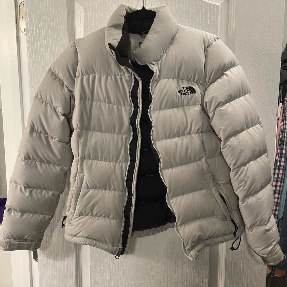 The North Face Light Gray Puffer Jacket